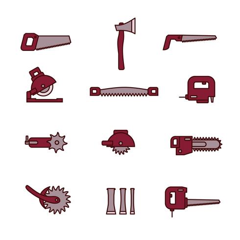 lumberjack line icons vektor