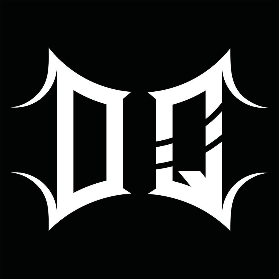 dq-Logo-Monogramm mit abstrakter Form-Design-Vorlage vektor