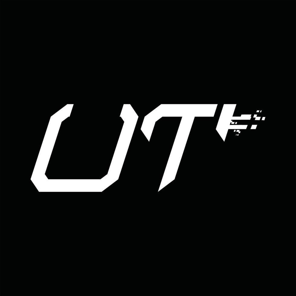 ut-Logo-Monogramm abstrakte Geschwindigkeitstechnologie-Designvorlage vektor