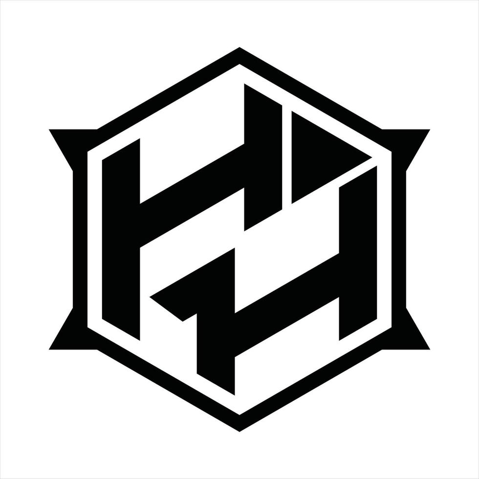 hh-Logo-Monogramm-Designvorlage vektor