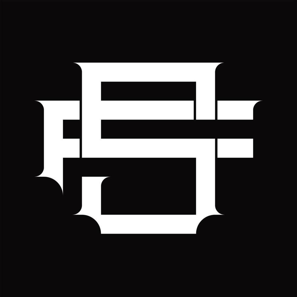 fs logotyp monogram med årgång överlappande länkad stil design mall vektor