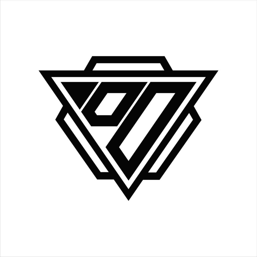Logo-Monogramm mit Dreieck und Sechseck-Vorlage vektor
