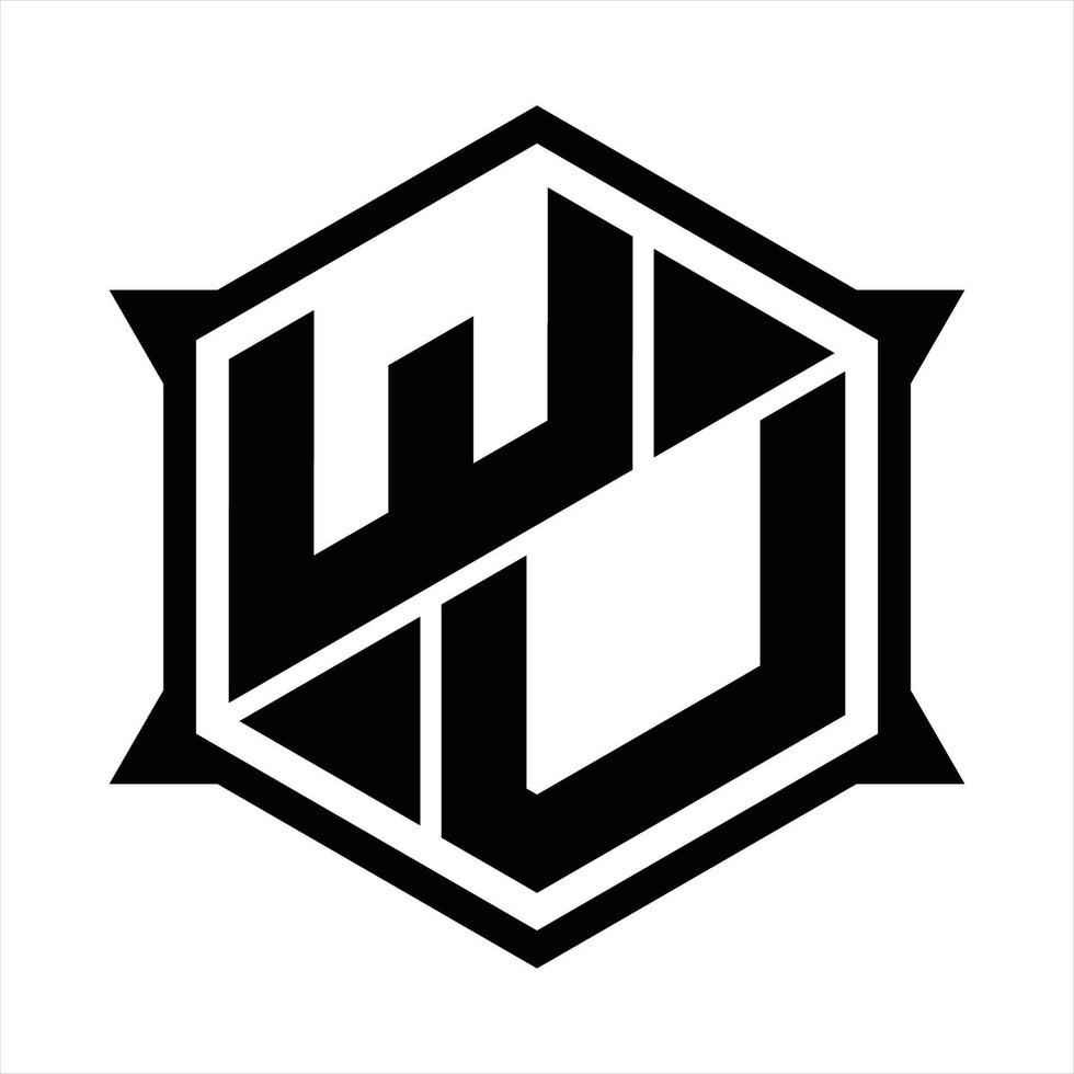 Wu-Logo-Monogramm-Designvorlage vektor