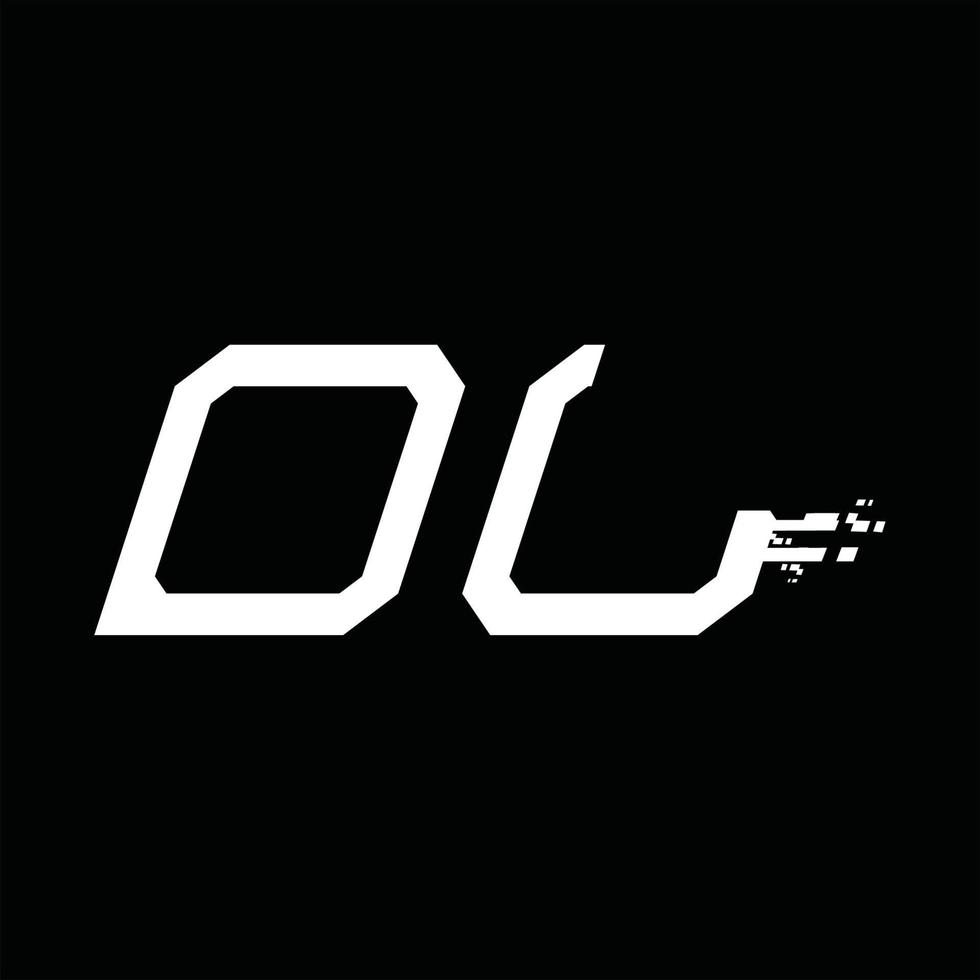 dl-Logo-Monogramm abstrakte Geschwindigkeitstechnologie-Designvorlage vektor