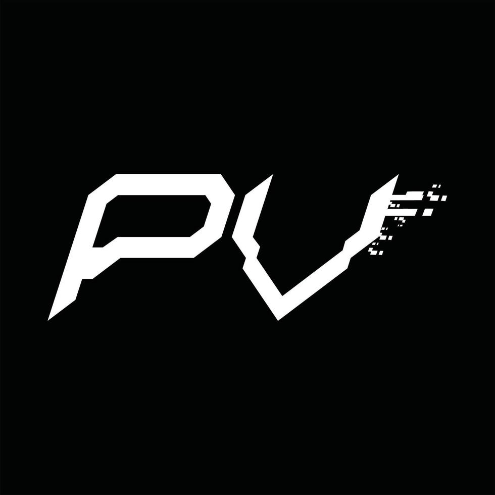 pv logotyp monogram abstrakt hastighet teknologi design mall vektor