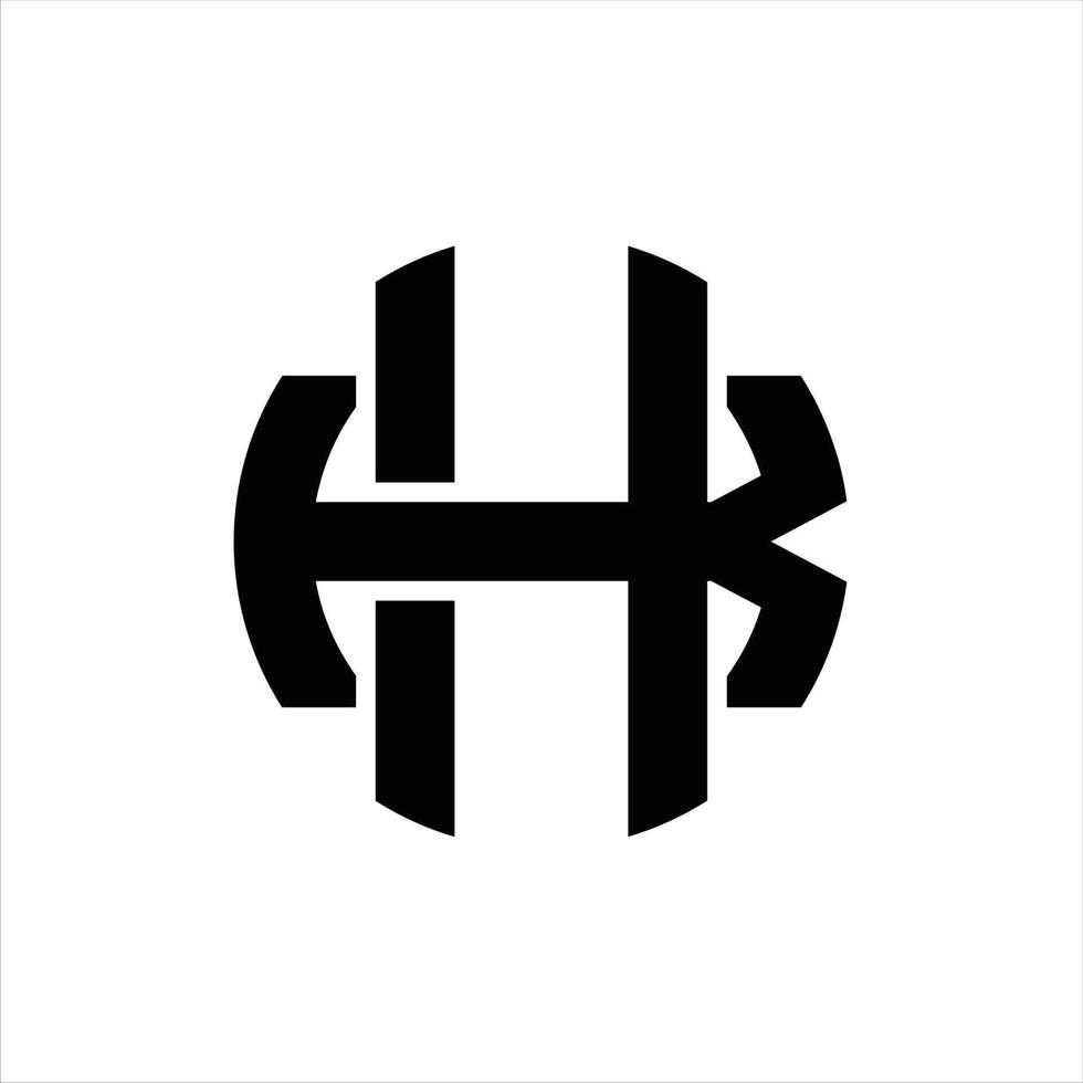 hk-Logo-Monogramm-Design-Vorlage vektor
