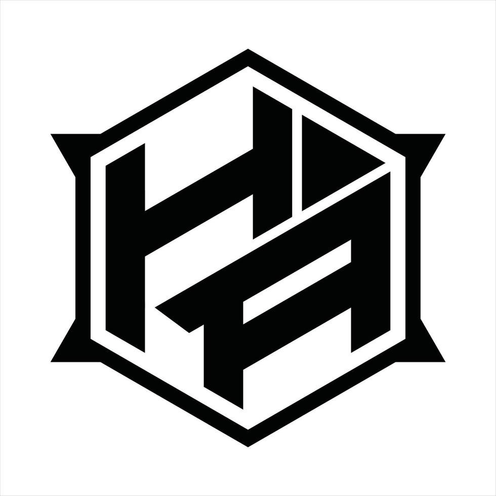 ha-Logo-Monogramm-Design-Vorlage vektor