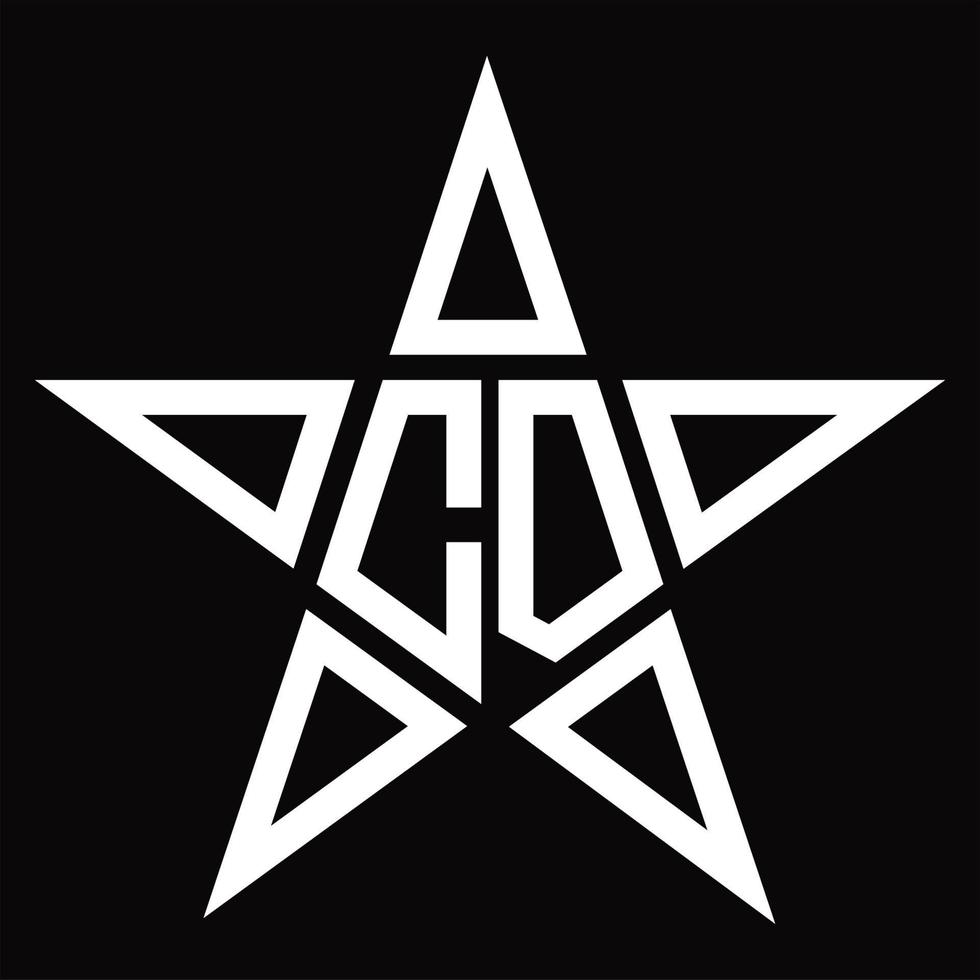 CD-Logo-Monogramm mit sternförmiger Designvorlage vektor