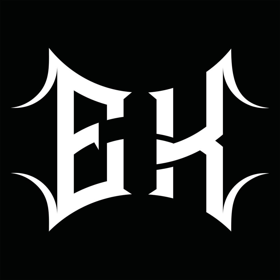 ek-Logo-Monogramm mit abstrakter Form-Design-Vorlage vektor