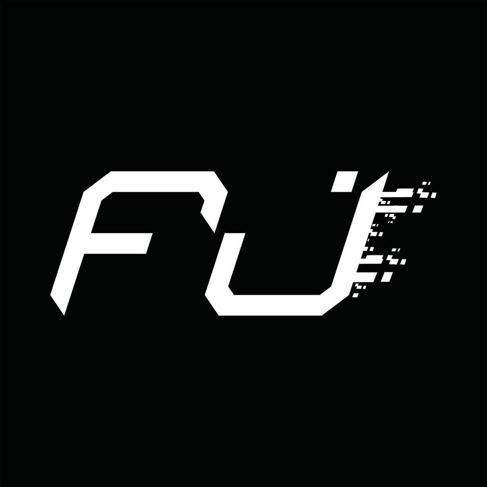 Designvorlage für fj-Logo-Monogramm mit abstrakter Geschwindigkeitstechnologie vektor