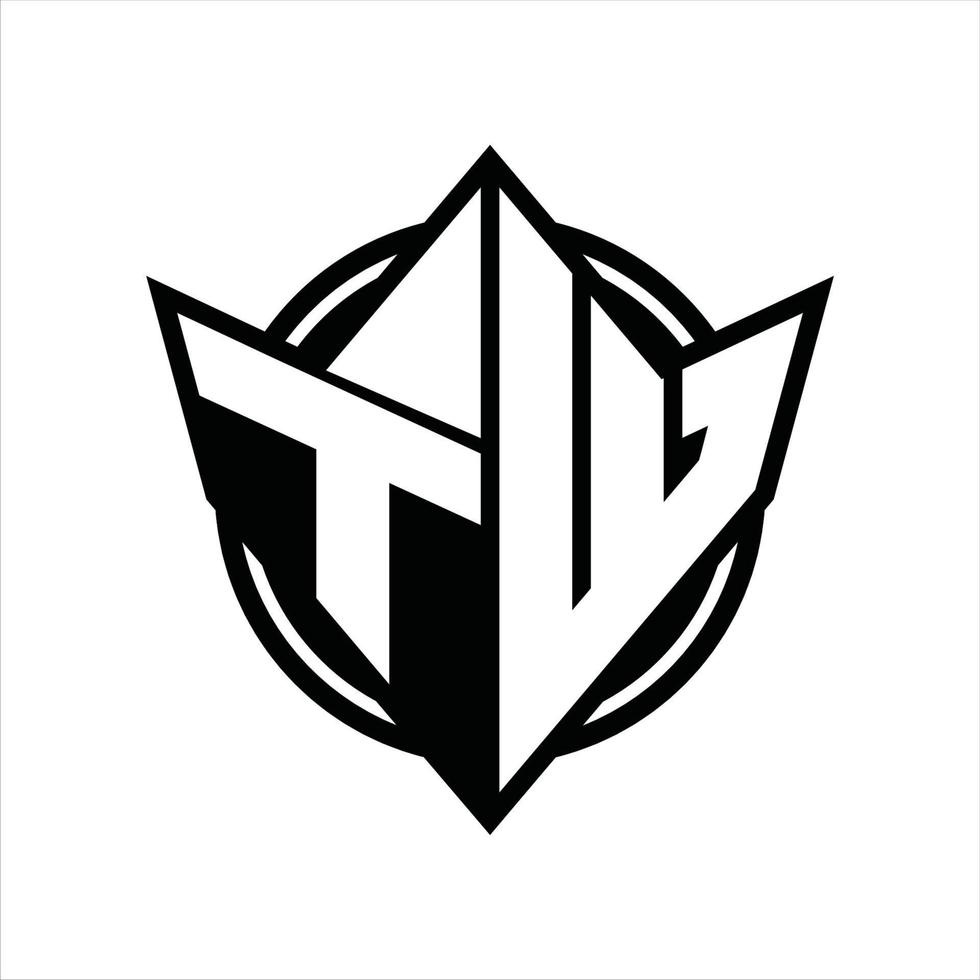 tw-Logo-Monogramm-Design-Vorlage vektor