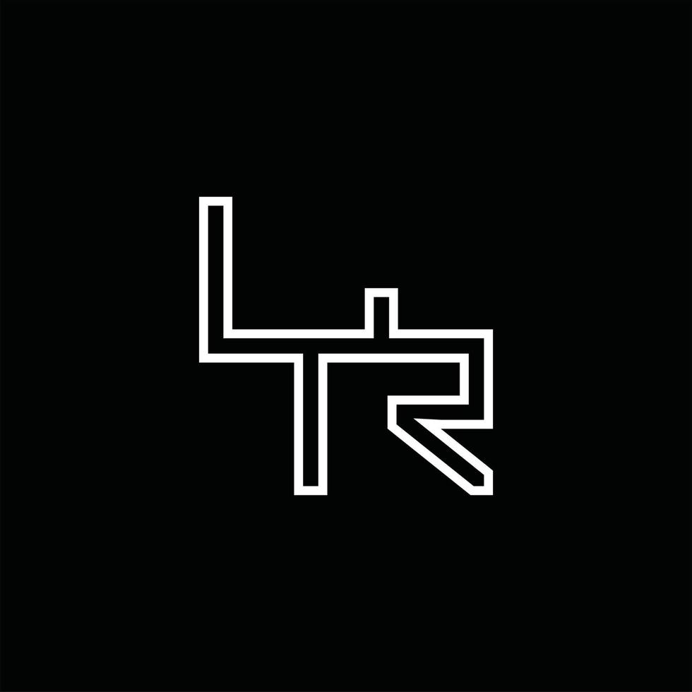 Lr-Logo-Monogramm mit Linienstil-Designvorlage vektor