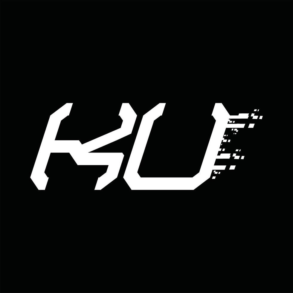 ku-Logo-Monogramm abstrakte Geschwindigkeitstechnologie-Designvorlage vektor
