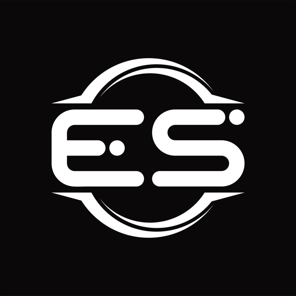 es-Logo-Monogramm mit kreisrunder Scheibenform-Designvorlage vektor