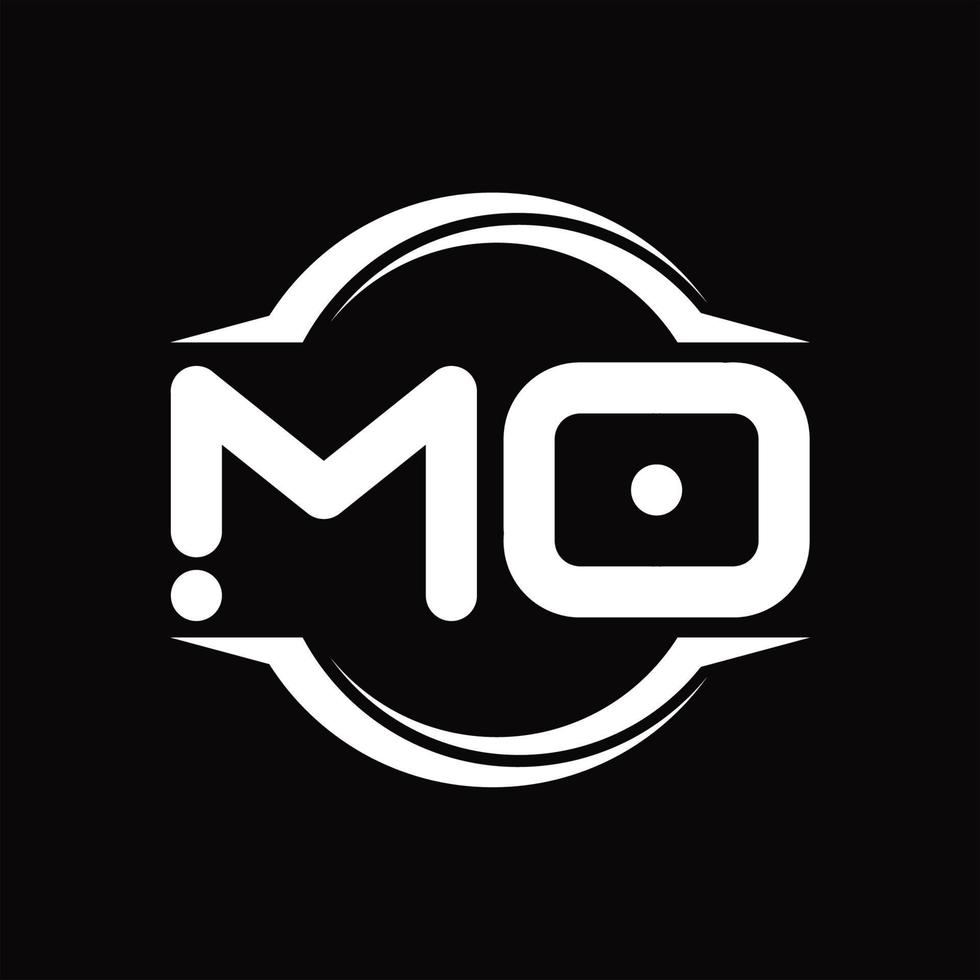 MO-Logo-Monogramm mit kreisrunder Scheibenform-Designvorlage vektor