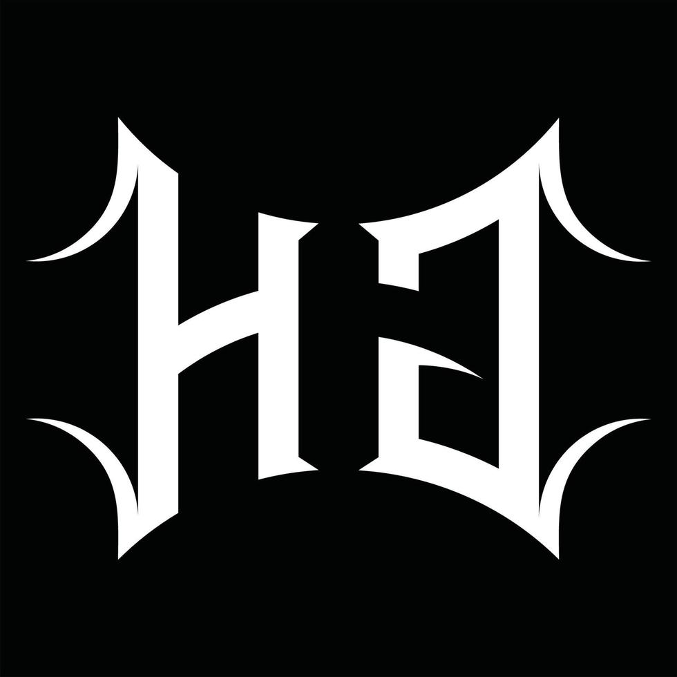 hg logotyp monogram med abstrakt form design mall vektor
