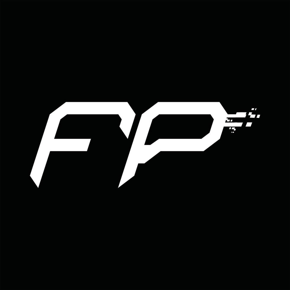 Designvorlage für fp-Logo-Monogramm mit abstrakter Geschwindigkeitstechnologie vektor