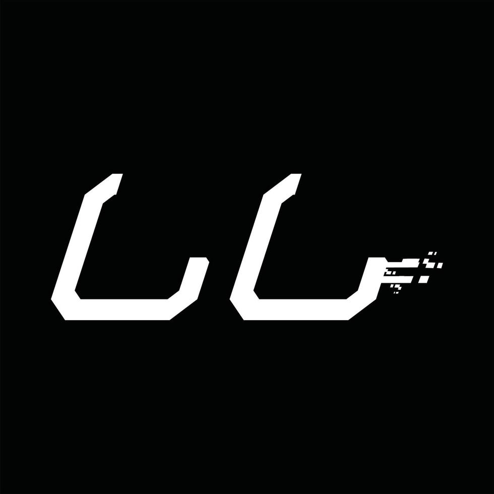 ll logotyp monogram abstrakt hastighet teknologi design mall vektor