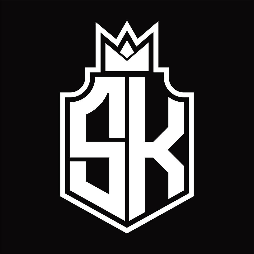 sk logotyp monogram design mall vektor