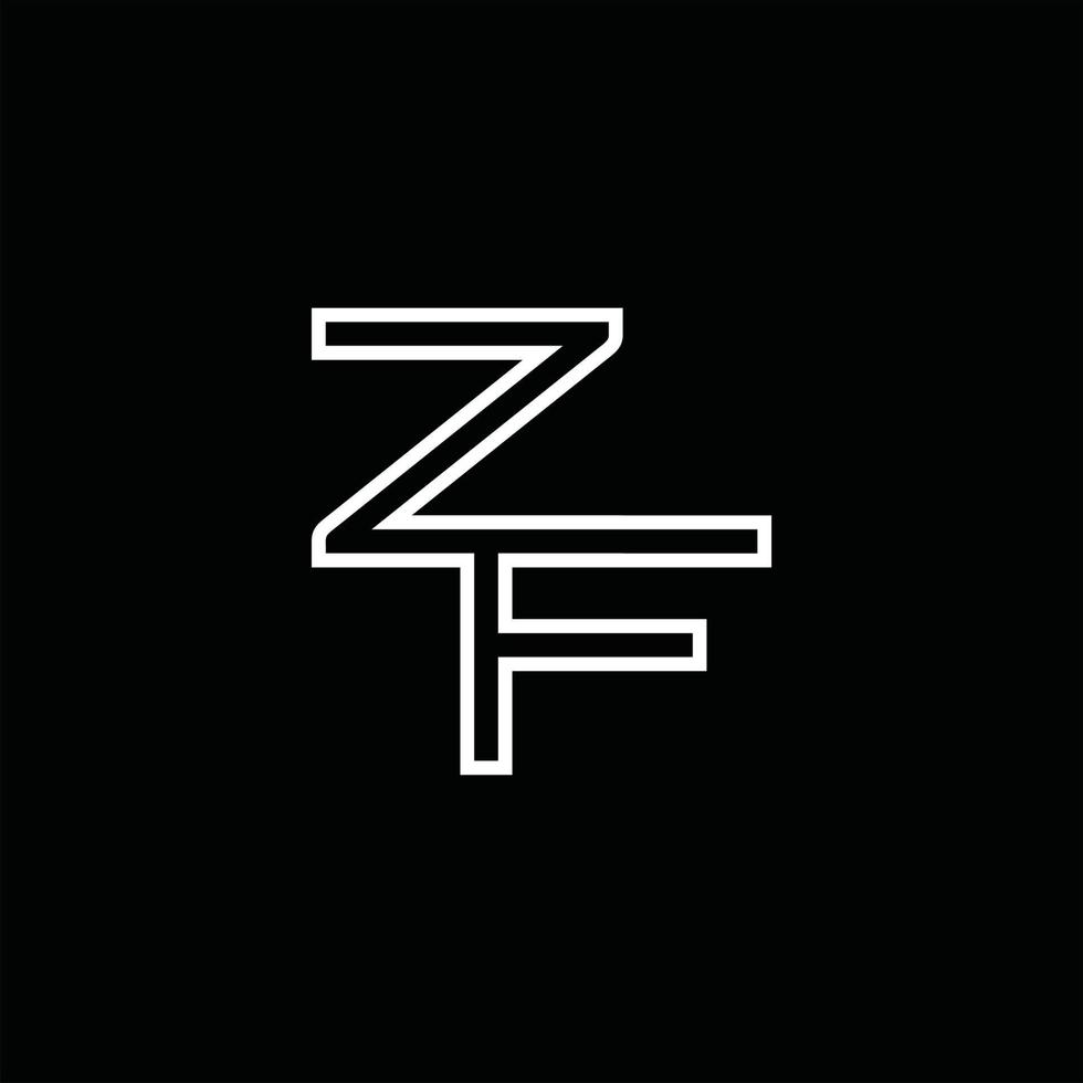 zf-Logo-Monogramm mit Linienstil-Designvorlage vektor