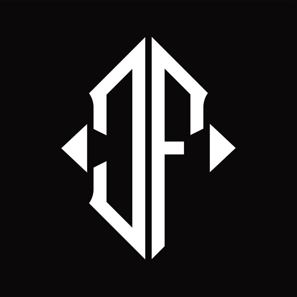 cf-Logo-Monogramm mit isolierter Designvorlage in Schildform vektor