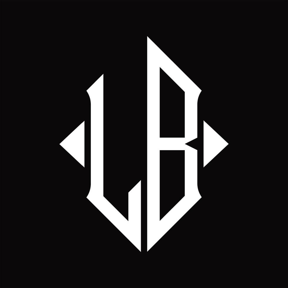 lb-Logo-Monogramm mit isolierter Designvorlage in Schildform vektor