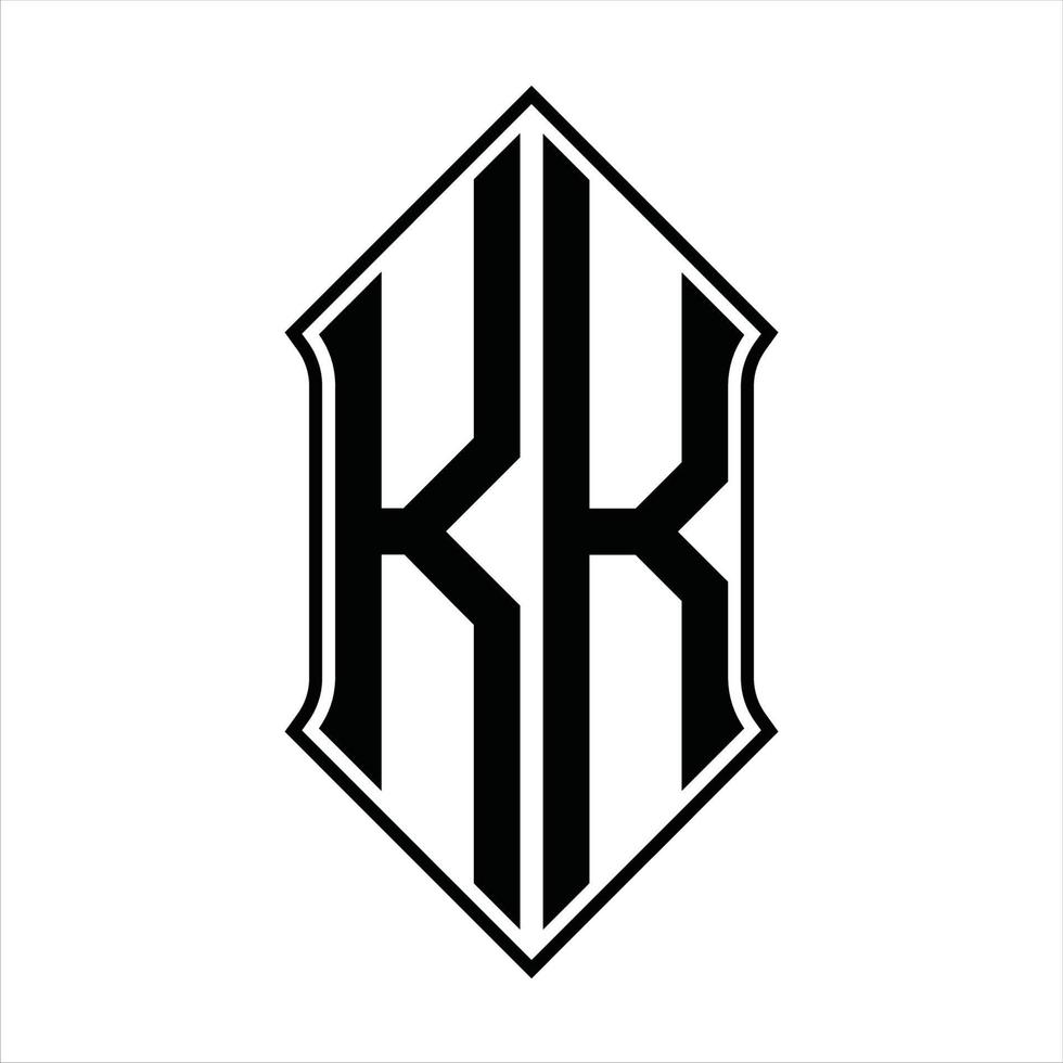 logotyp monogram med sköldform och översikt design mall vektor ikon abstrakt