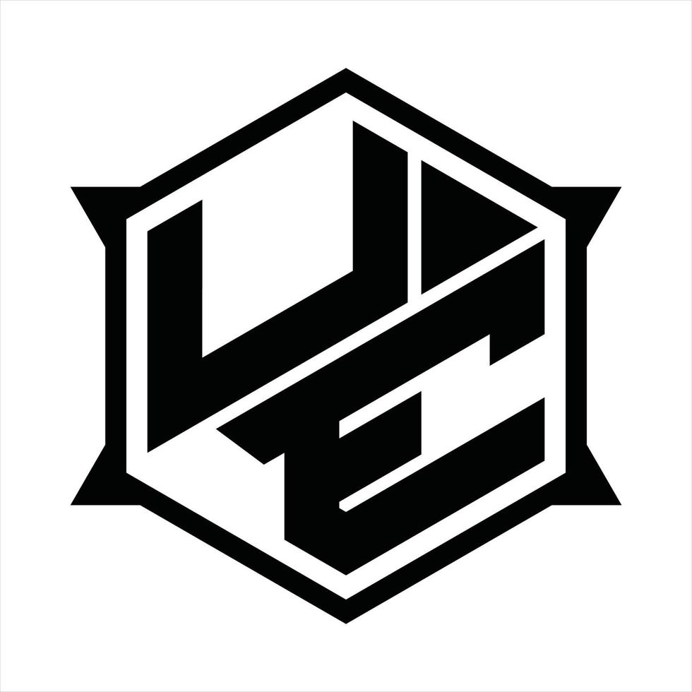 ue logotyp monogram design mall vektor