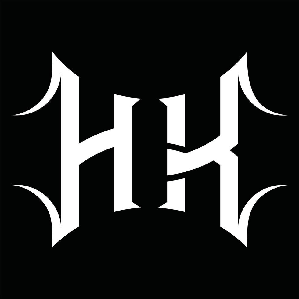 hk-Logo-Monogramm mit abstrakter Form-Design-Vorlage vektor