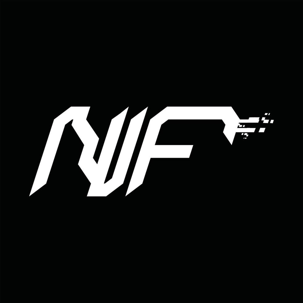 nf-Logo-Monogramm abstrakte Geschwindigkeitstechnologie-Designvorlage vektor