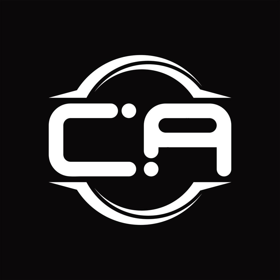 ca-Logo-Monogramm mit kreisgerundeter Scheibenform-Designvorlage vektor
