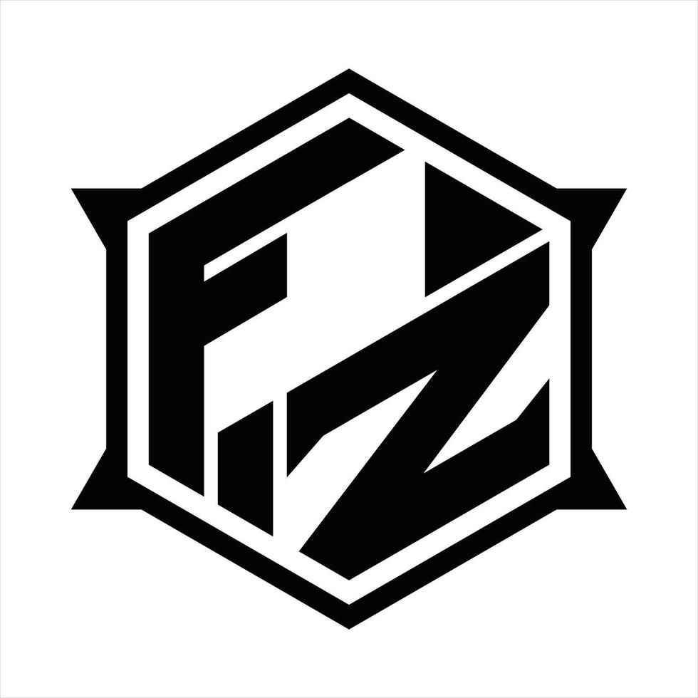 fz-Logo-Monogramm-Design-Vorlage vektor