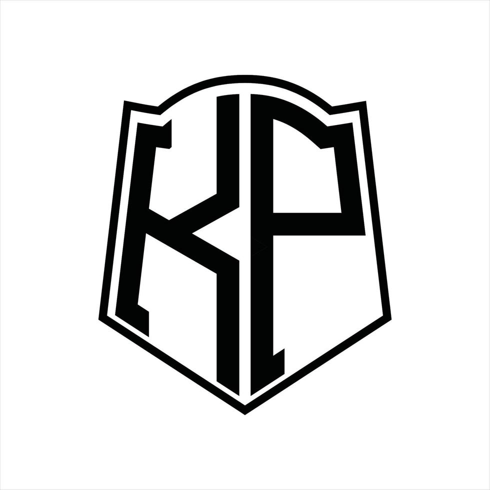 kp-Logo-Monogramm mit Schildform-Entwurfsvorlage vektor