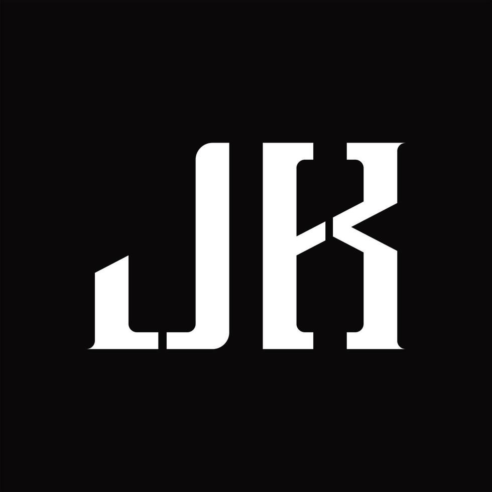 JK-Logo-Monogramm mit Designvorlage für mittlere Scheiben vektor