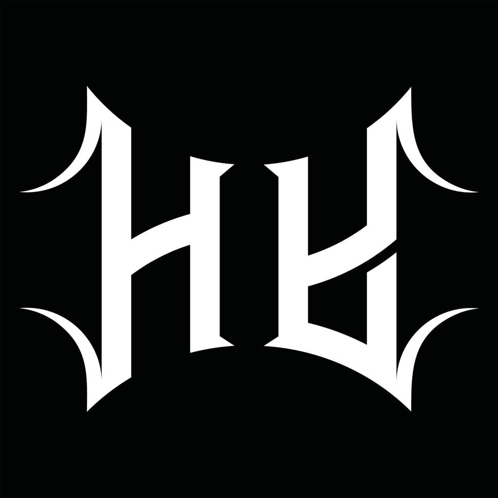 Hy-Logo-Monogramm mit abstrakter Form-Design-Vorlage vektor