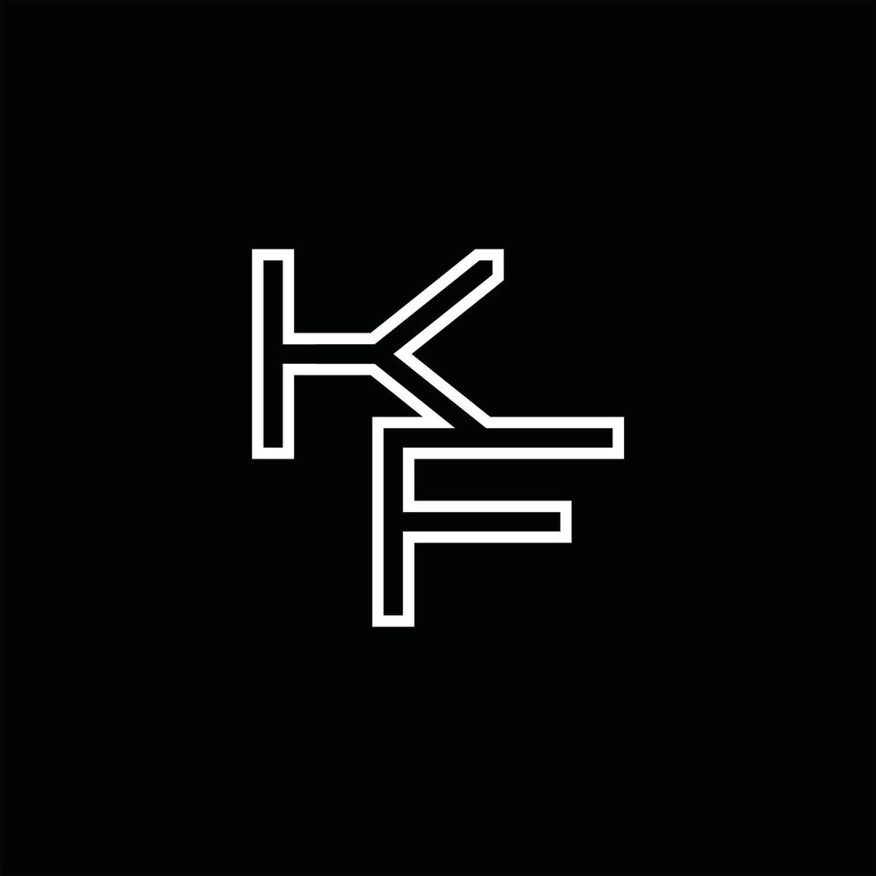 K F logotyp monogram med linje stil design mall vektor