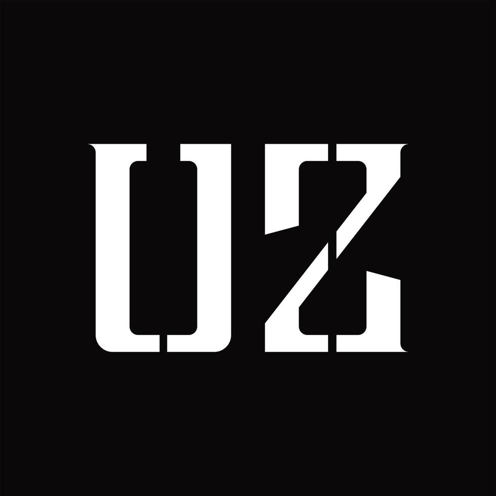 uz-Logo-Monogramm mit Designvorlage für mittlere Scheiben vektor