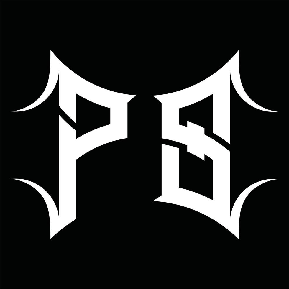 PS-Logo-Monogramm mit abstrakter Form-Design-Vorlage vektor