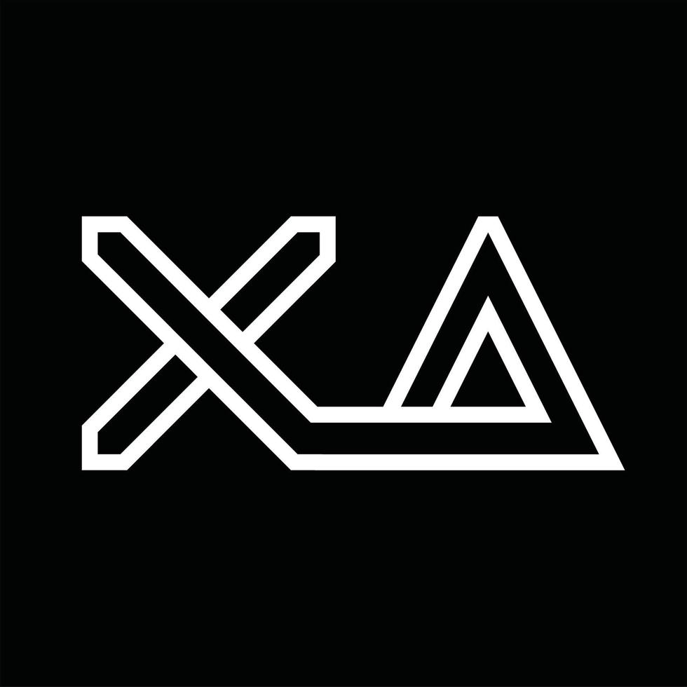 xa-Logo-Monogramm mit negativem Raum im Linienstil vektor