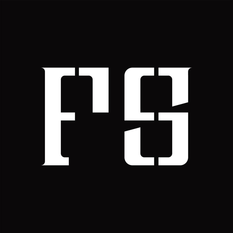 fs-Logo-Monogramm mit mittlerer Slice-Design-Vorlage vektor