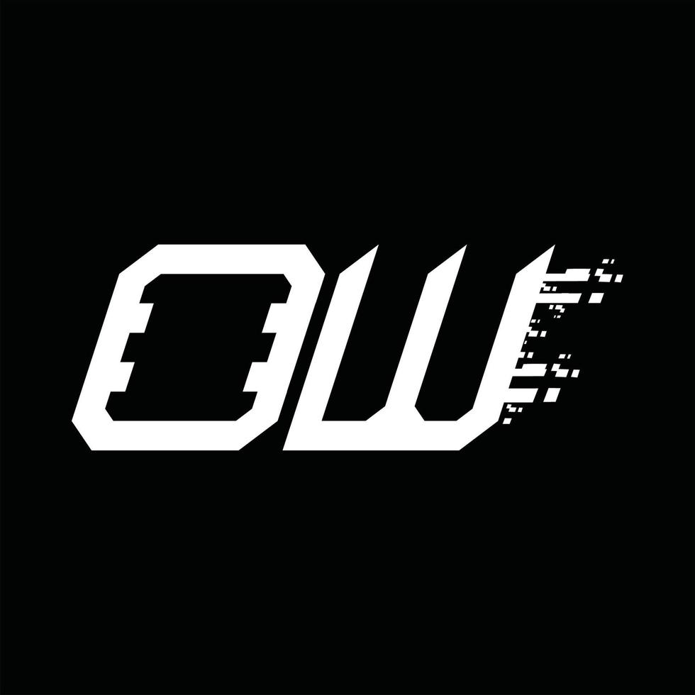 ow-Logo-Monogramm abstrakte Geschwindigkeitstechnologie-Designvorlage vektor