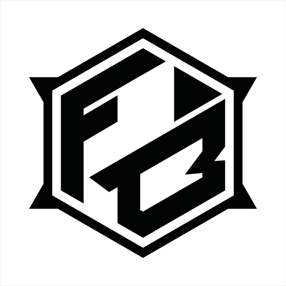 fb-Logo-Monogramm-Design-Vorlage vektor