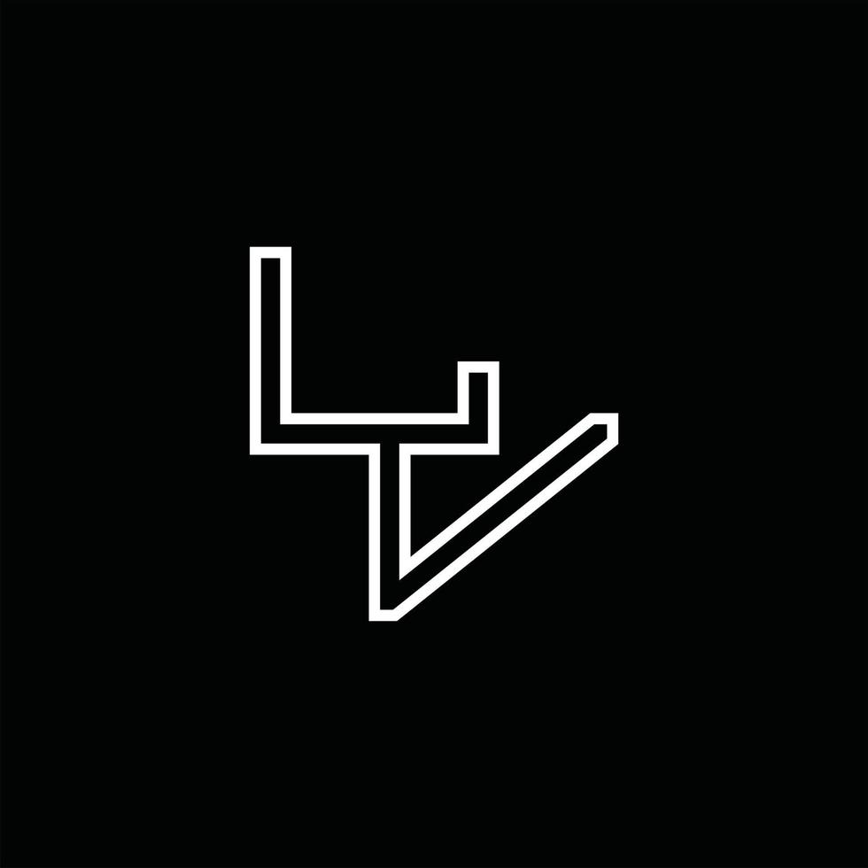 lv-Logo-Monogramm mit Linienstil-Designvorlage vektor