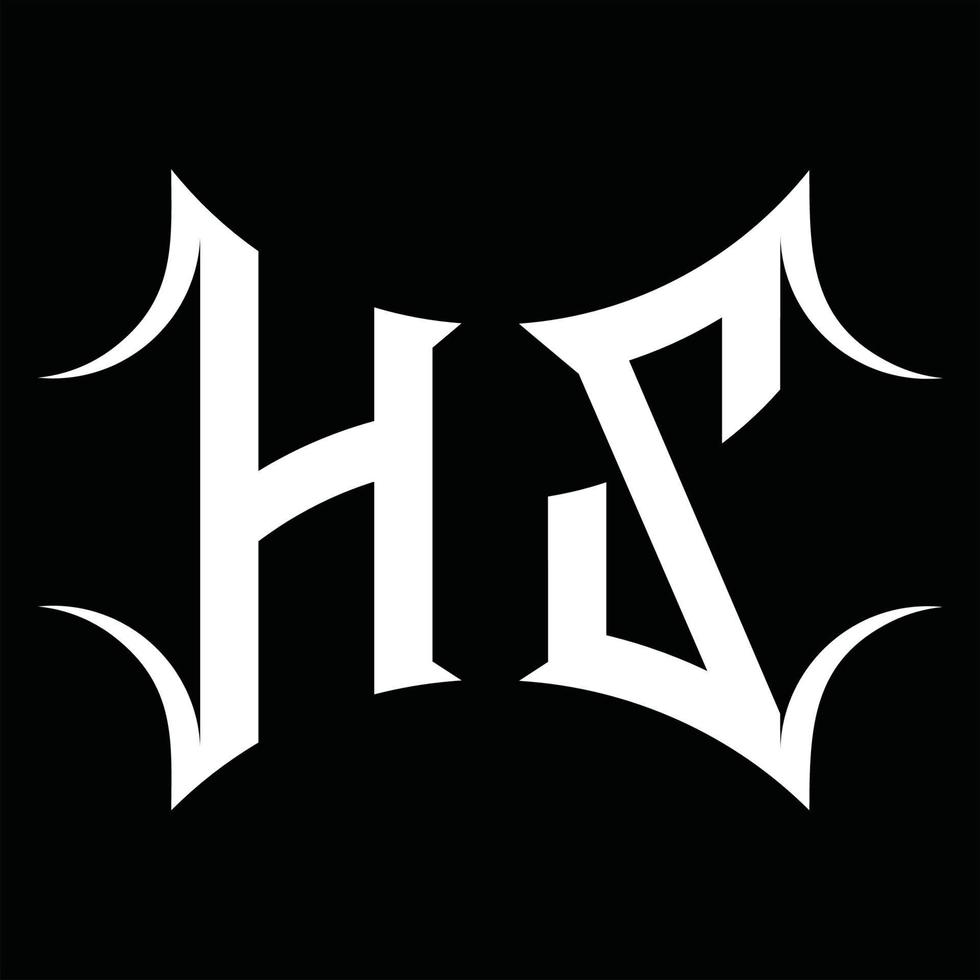 hz-Logo-Monogramm mit abstrakter Form-Design-Vorlage vektor