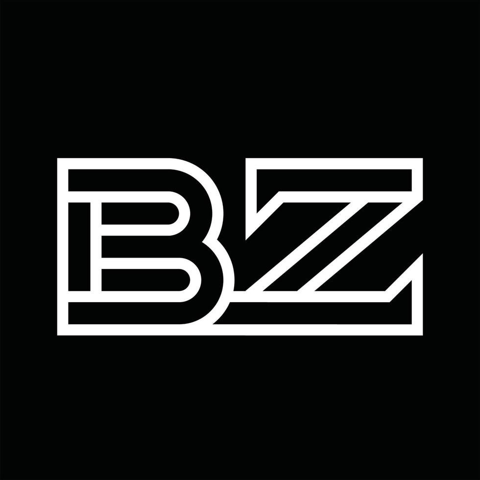 bz logotyp monogram med linje stil negativ Plats vektor