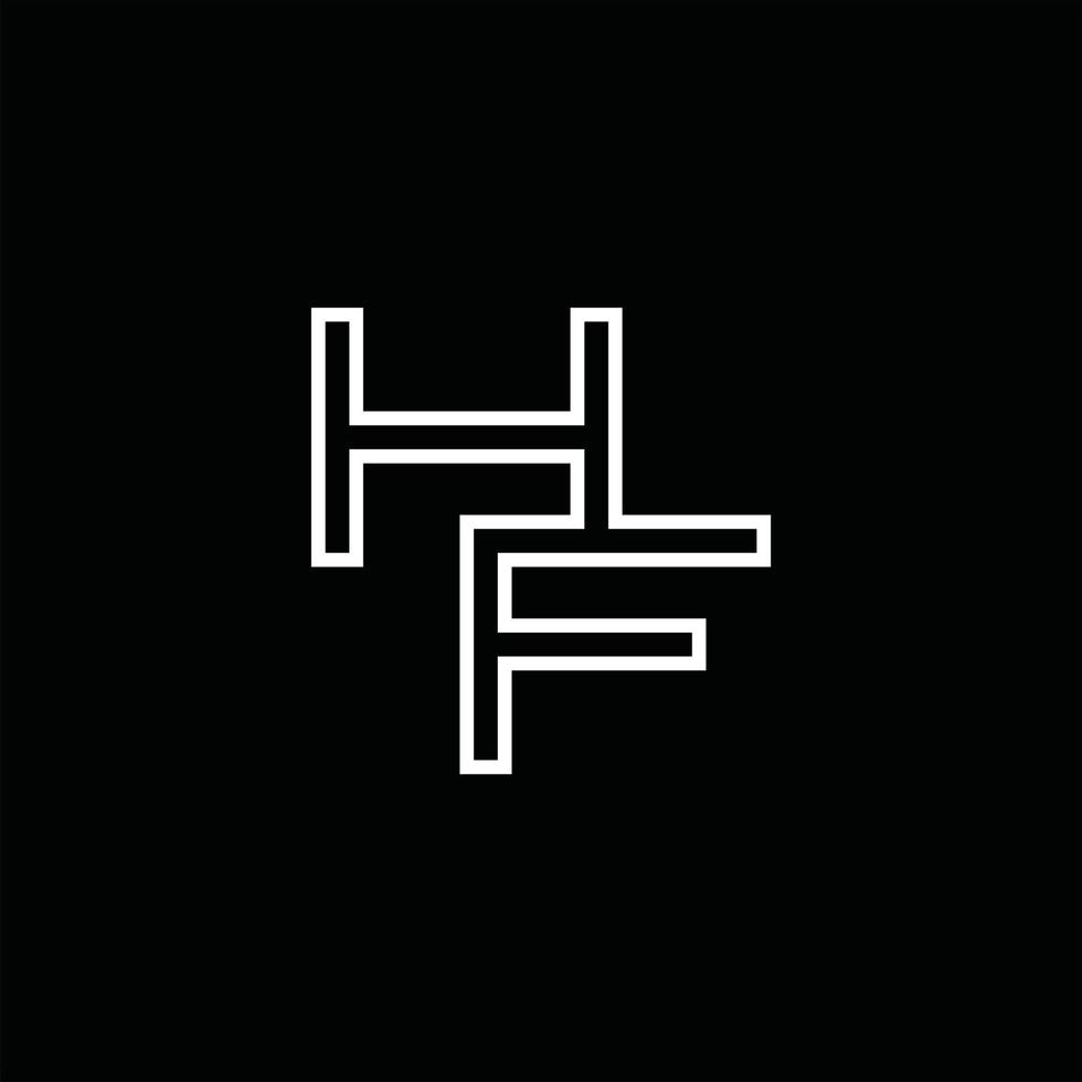 hf logotyp monogram med linje stil design mall vektor