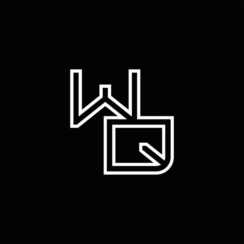 wq-Logo-Monogramm mit Linienstil-Designvorlage vektor