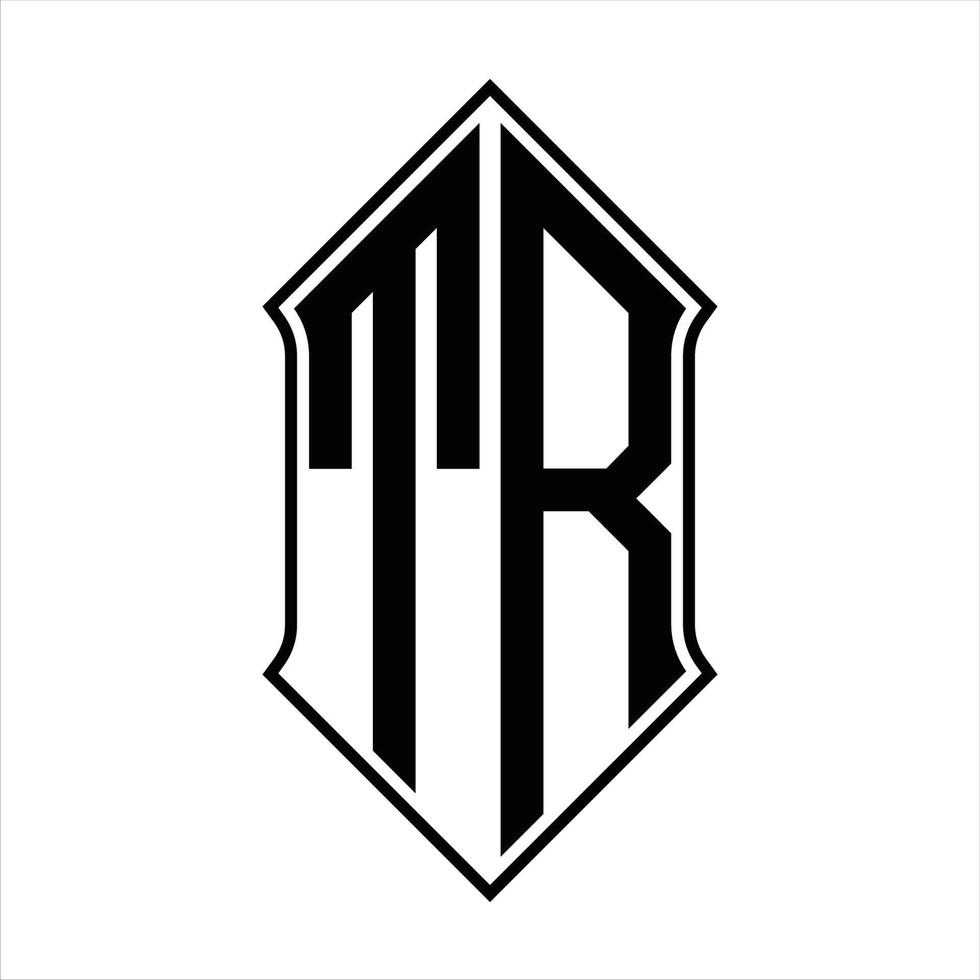 Logo-Monogramm mit Schildform und Umriss-Design-Vorlage Vektorsymbol abstrakt vektor