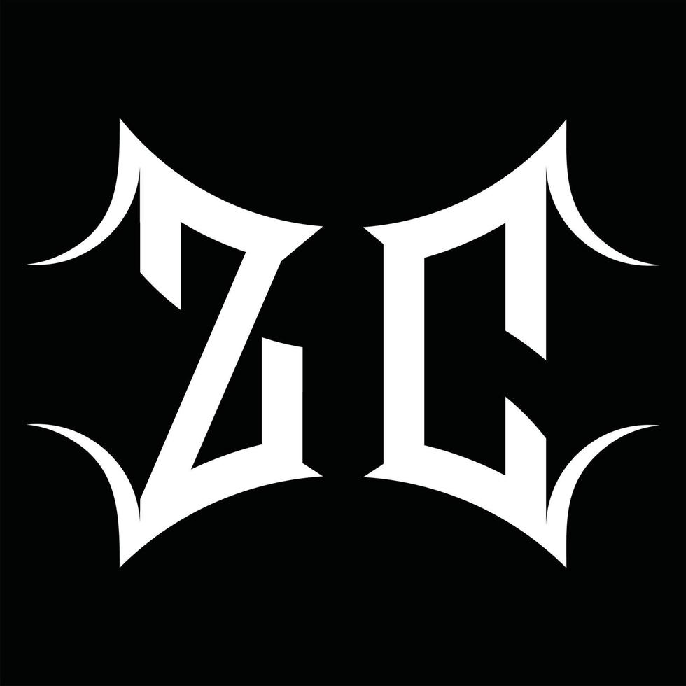 zc logotyp monogram med abstrakt form design mall vektor