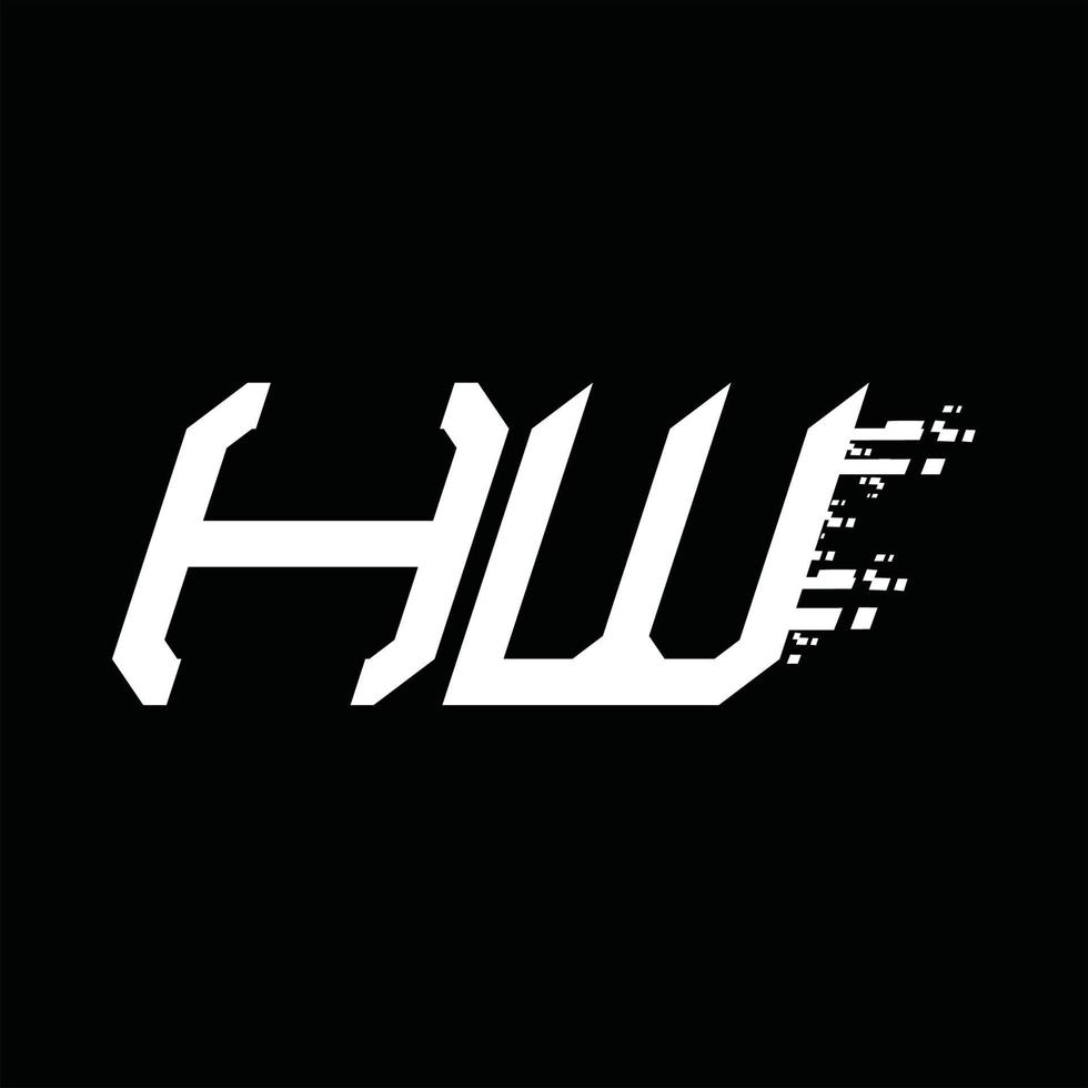 H w logotyp monogram abstrakt hastighet teknologi design mall vektor